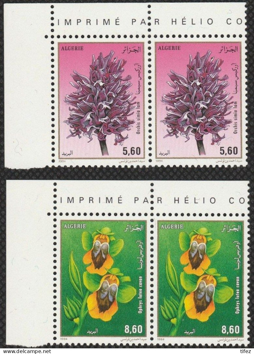 Année 1994-N°1059/1060 Neufs**MNH : Flore : Les Orchidées - Ochis Simia Lam - Paires - Algérie (1962-...)