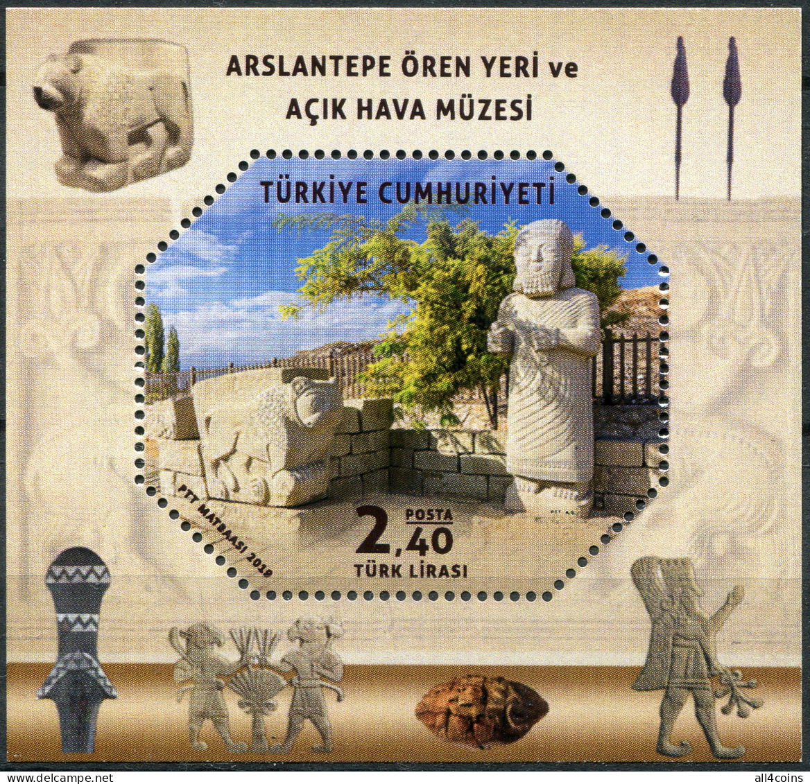 Turkey 2019. Arslantepe Archeological Site (MNH OG) Souvenir Sheet - Unused Stamps