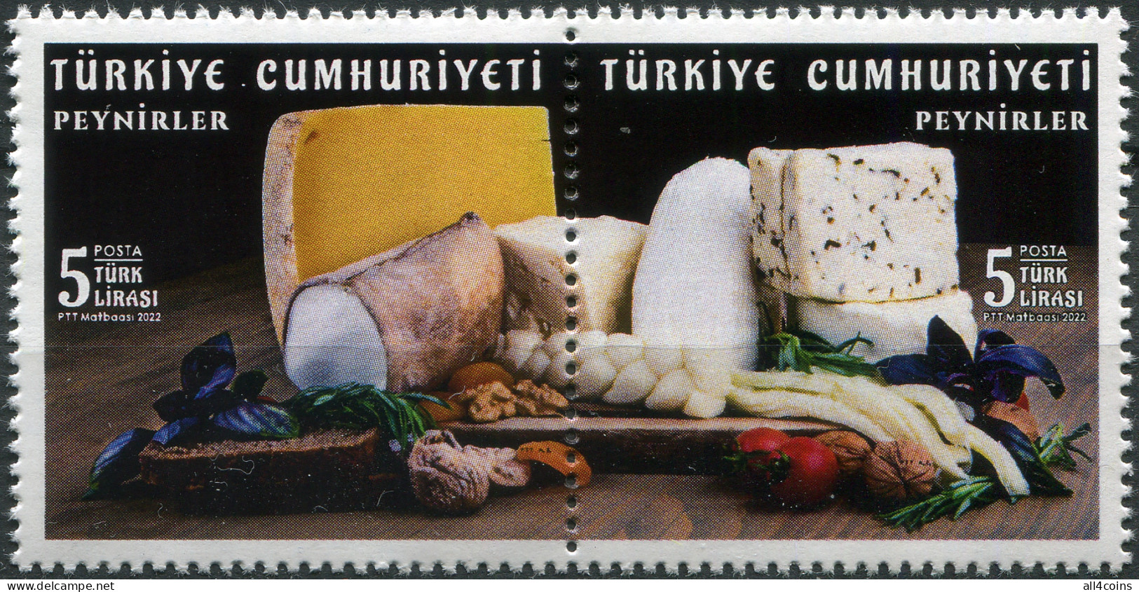 Turkey 2022. Cheeses Of Turkey (MNH OG) Block Of 2 Stamps - Nuevos