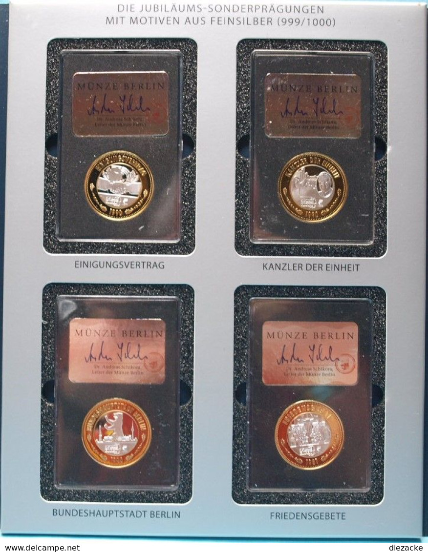 Medaillensatz 25 J. Deutsche Einheit 12 Medaillen Silber/ Kupfer Vergoldet (RH1 - Other & Unclassified