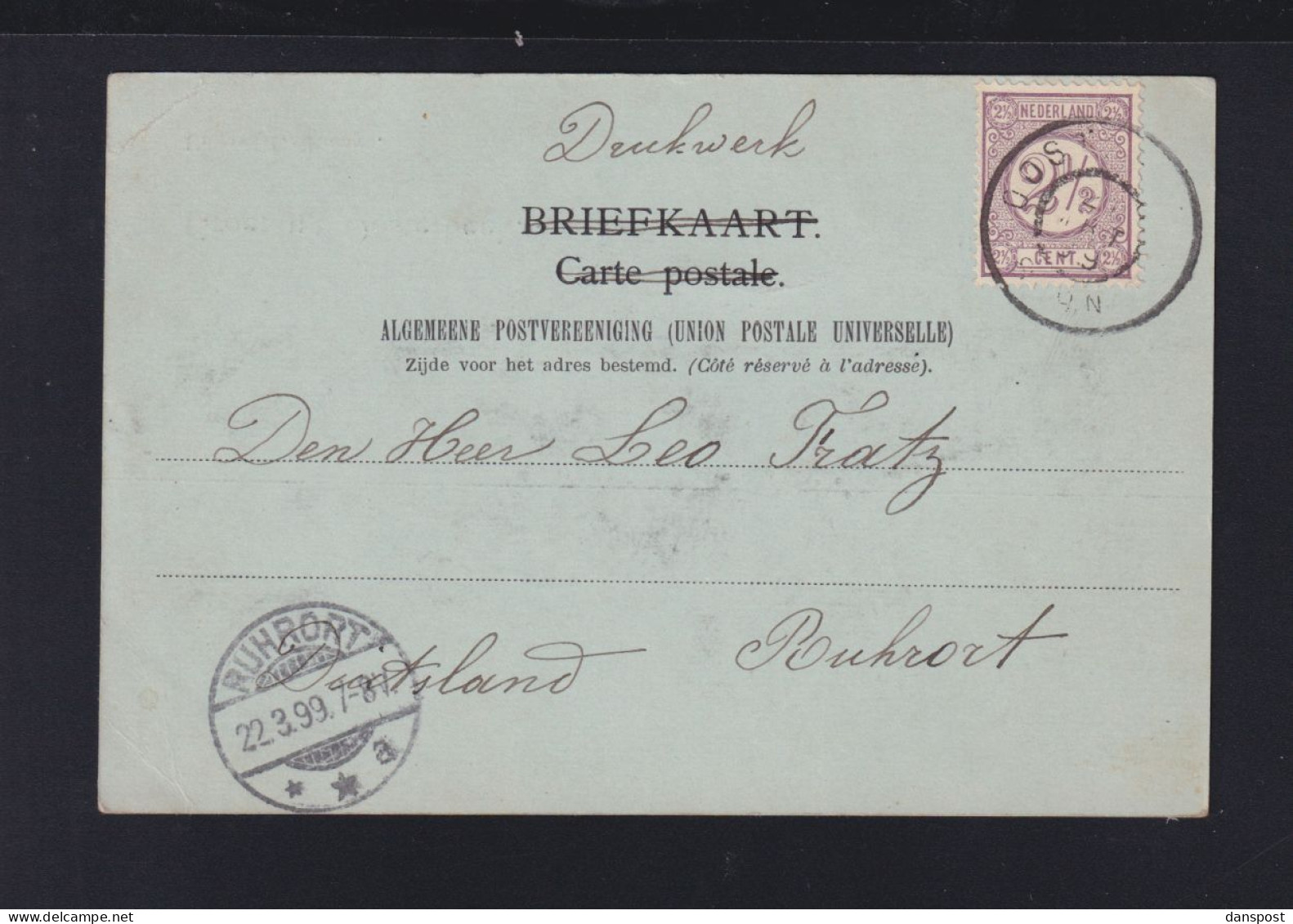 Niederlande AK Oosterbeck 1899 Nach Deutschland - Storia Postale