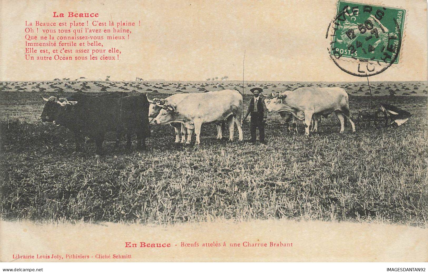 AGRICULTURE #SAN47118 LA BEAUCE BOEUFS ATTELES A UNE CHARRUE BRABANT - Viehzucht