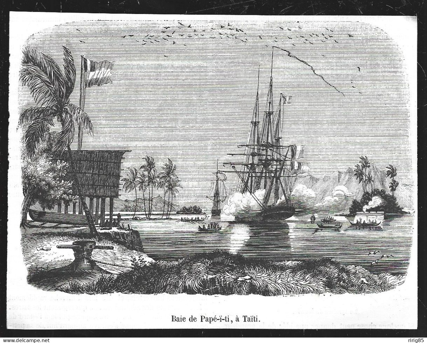 DOCUMENT DE 1844  -- BAIE DE PAPE-I-TI A TAITI Sic PAPEETE A TAHITI . 4A756 - Non Classés