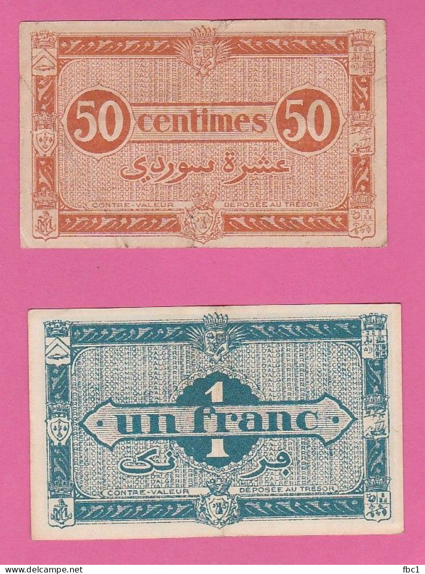 Région Economique D'Algérie - 50 Centimes Et 1 Franc (1944) - Cámara De Comercio