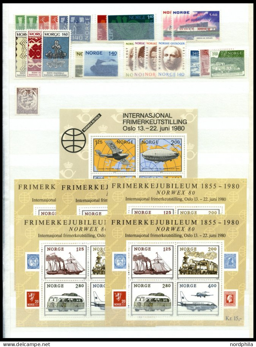 SAMMLUNGEN, LOTS **, Postfrische Dublettenpartie Norwegen Von 1945-80, Dabei U.a. Mi.Nr. 442/3 (12x), 471-75 (6x) Etc.,  - Colecciones