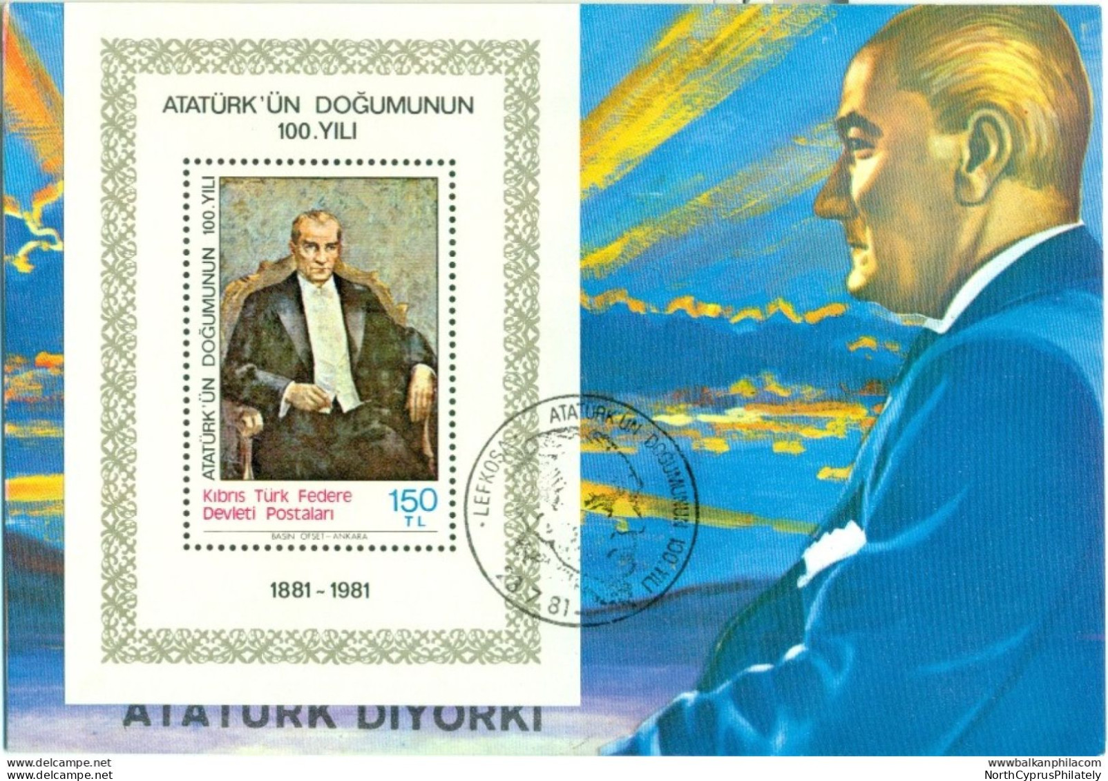 Turkish Cyprus Zypern Chypre Cipro " 1981 Mustafa Kemal Atatürk " Maximum Card - Sonstige & Ohne Zuordnung