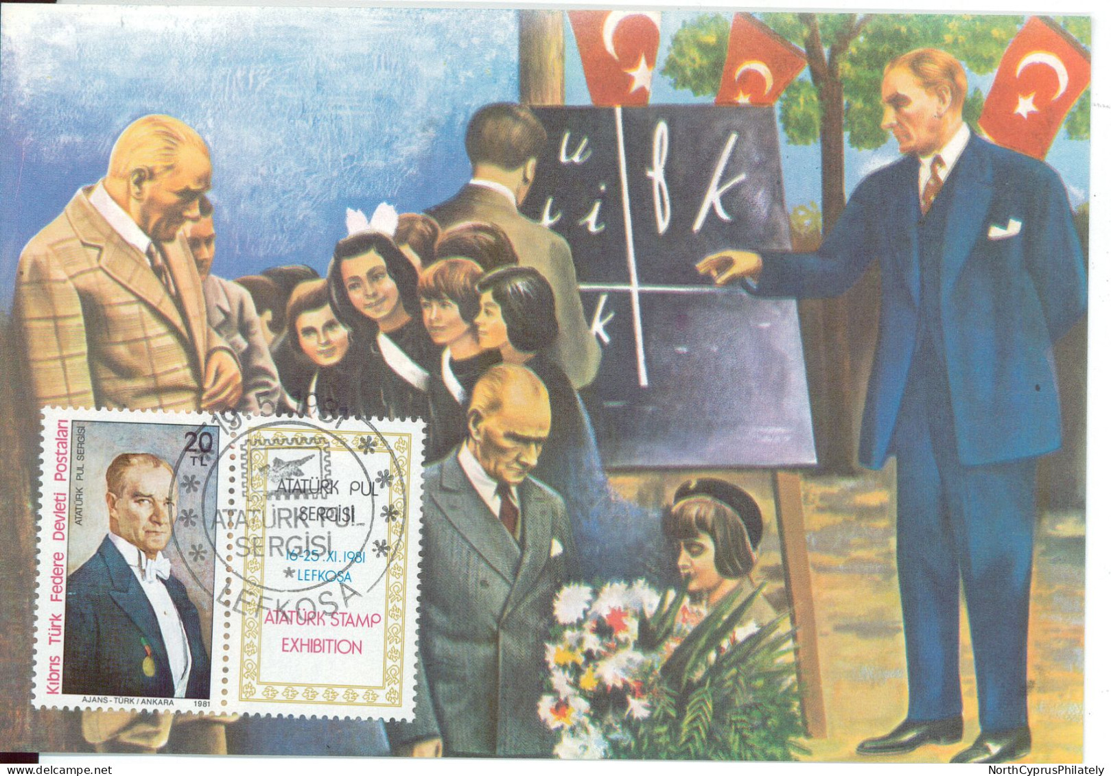 Turkish Cyprus Zypern Chypre Cipro " 1981 Mustafa Kemal Atatürk Stamp " Maximum Card - Andere & Zonder Classificatie