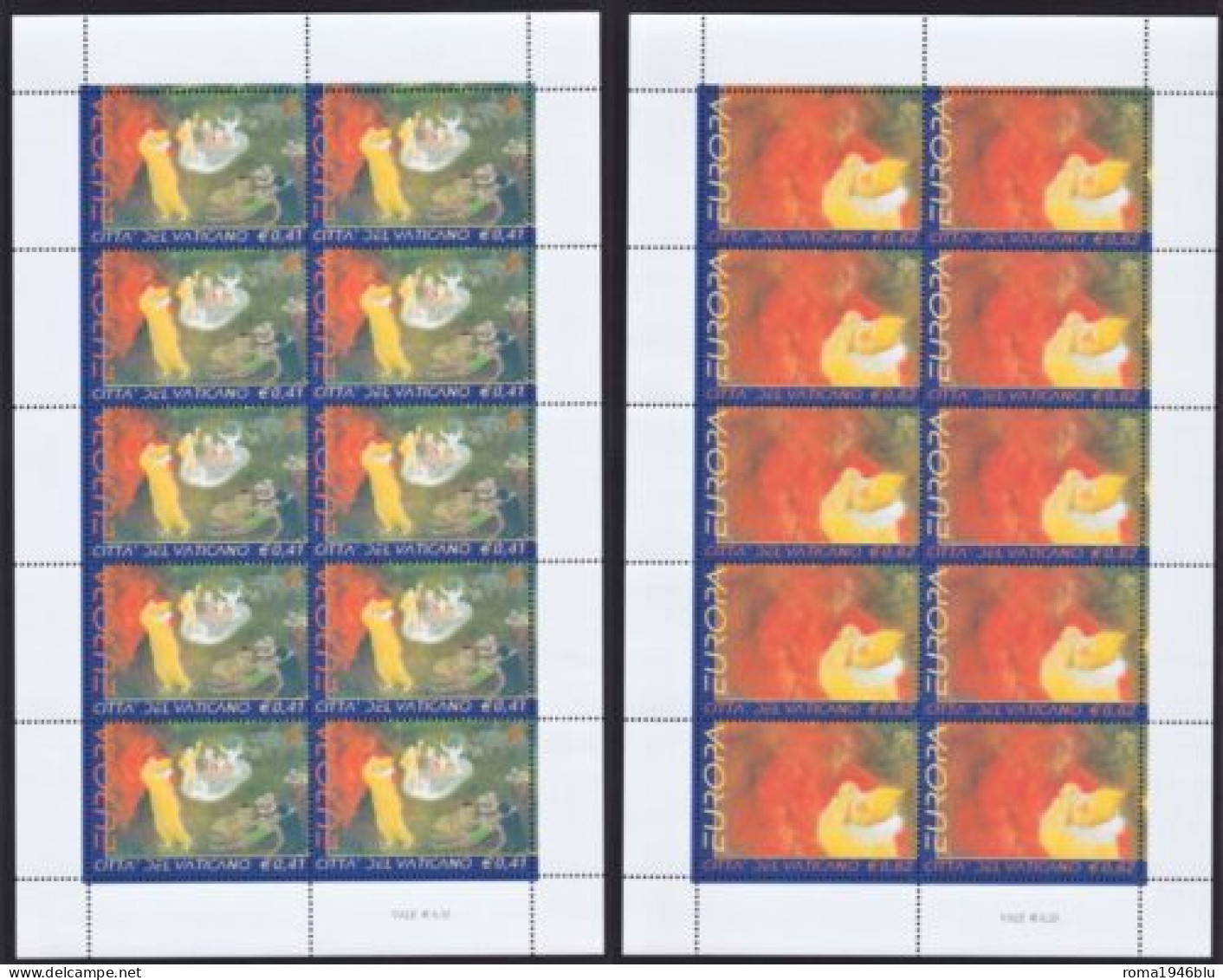 VATICANO 2002 EUROPA  2 MINIFOGLI ** MNH - Blocks & Sheetlets & Panes