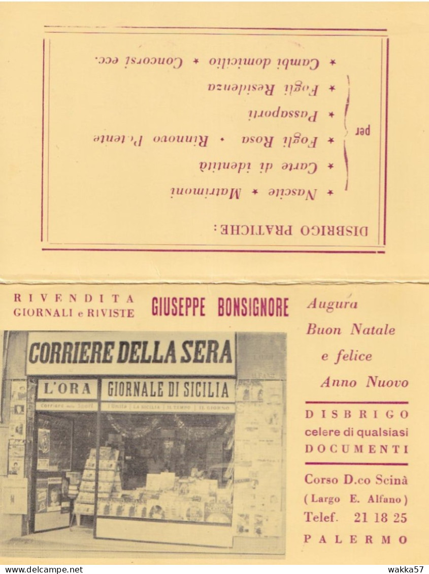 XK 672 Calendarietto Semestrino 1972 Rivendita Giornali G. Bonsignore - Palermo - Petit Format : 1971-80