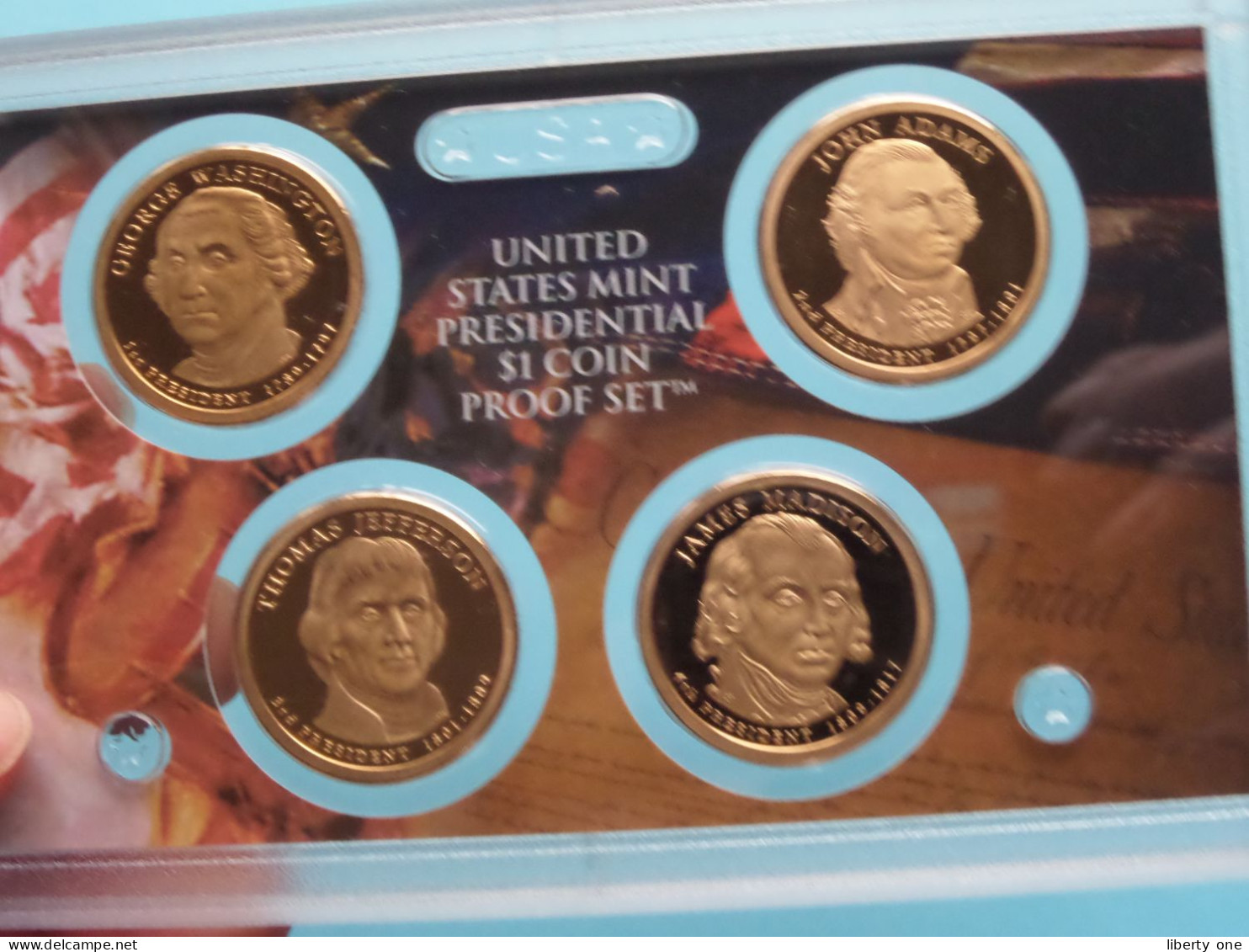 2007 - United States Mint PRESIDENTIAL $ 1 Coin Proof Set ( Washington*Adams*Jefferson*Madison ) > See SCANS Please ! - Proof Sets