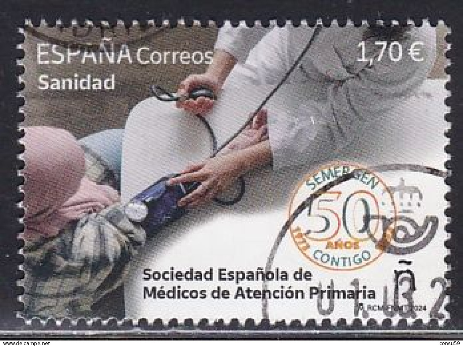 2024-ED. 5725-Sanidad. 50 Aniversario De La Sociedad Española De Médicos De Atención Primaria- USADO - Used Stamps