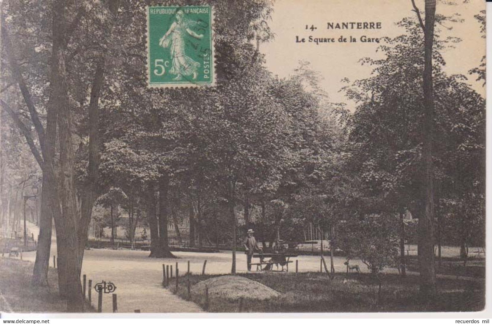 Nanterre Le Square De La Gaare   Carte Postale Animee 1910 - Nanterre