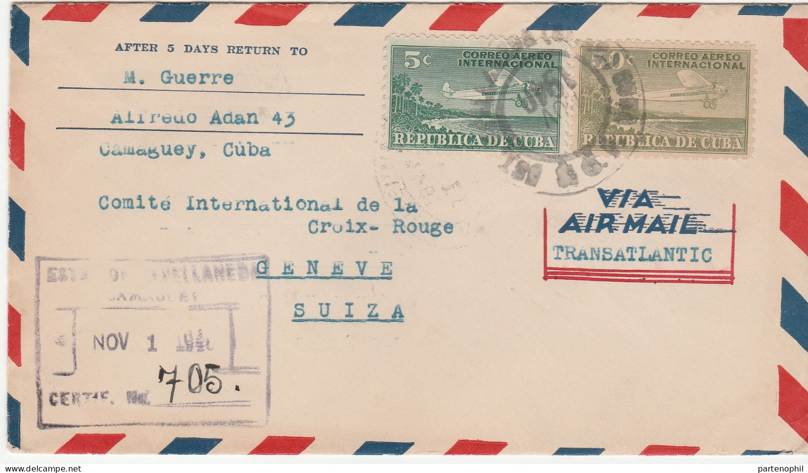 Kuba Cuba 1940 - Postal History  Postgeschichte - Storia Postale - Histoire Postale - Covers & Documents