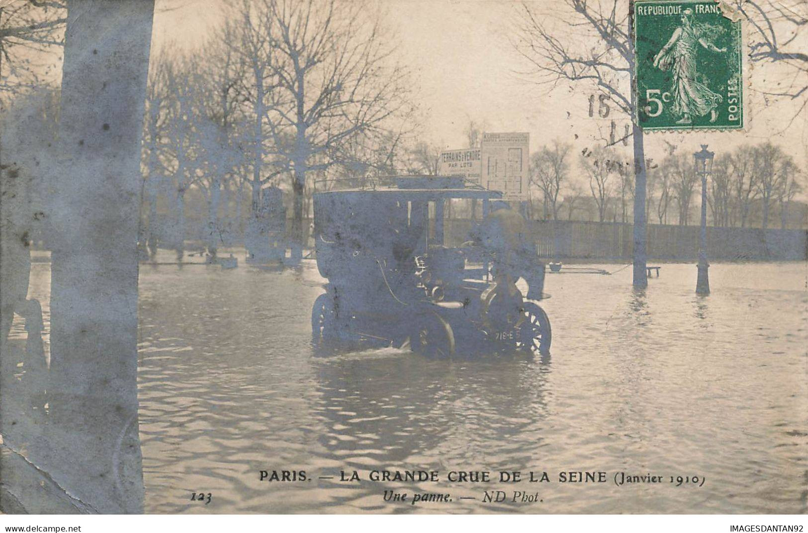 75 PARIS #MK52422 LA GRANDE CRUE DE LA SEINE INNONDATION JANVIER 1910 TACOT VOITURE EN PANNE - Inondations De 1910