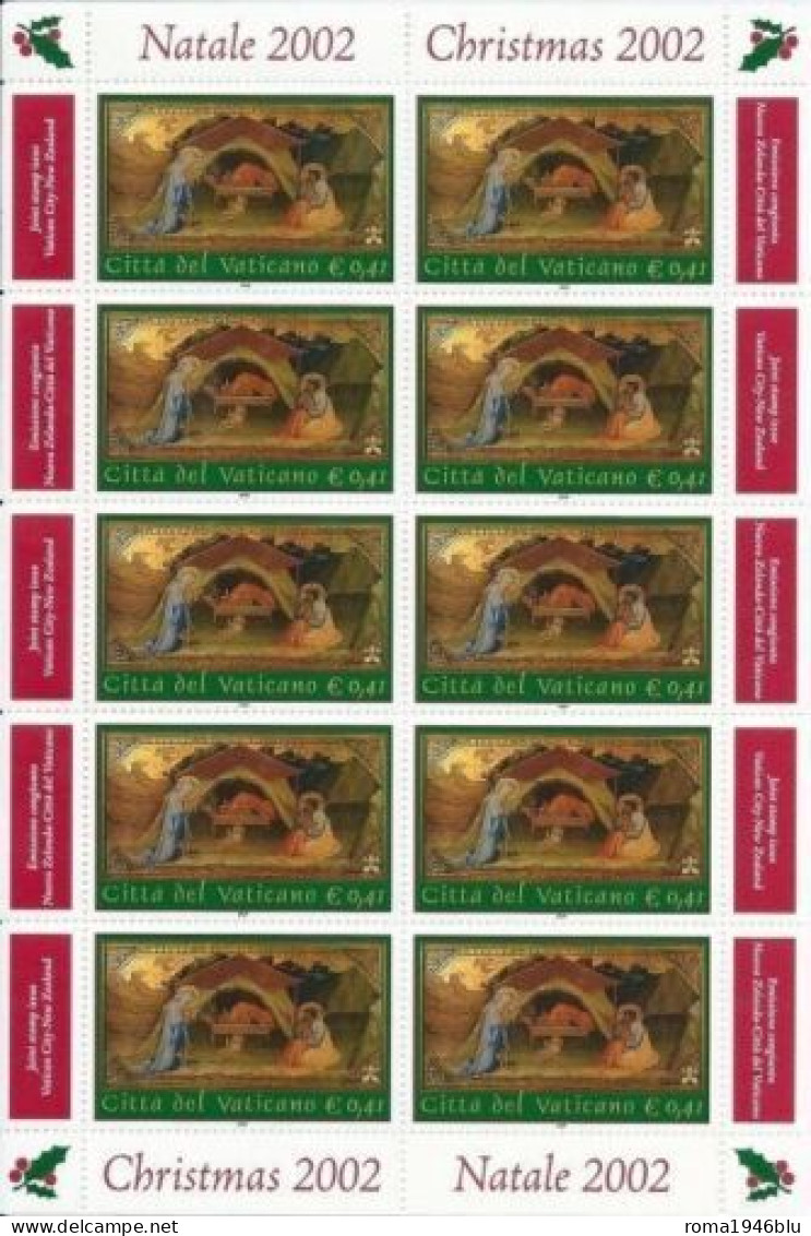 VATICANO 2002 NATALE MINIFOGLIO ** MNH - Blocchi E Foglietti