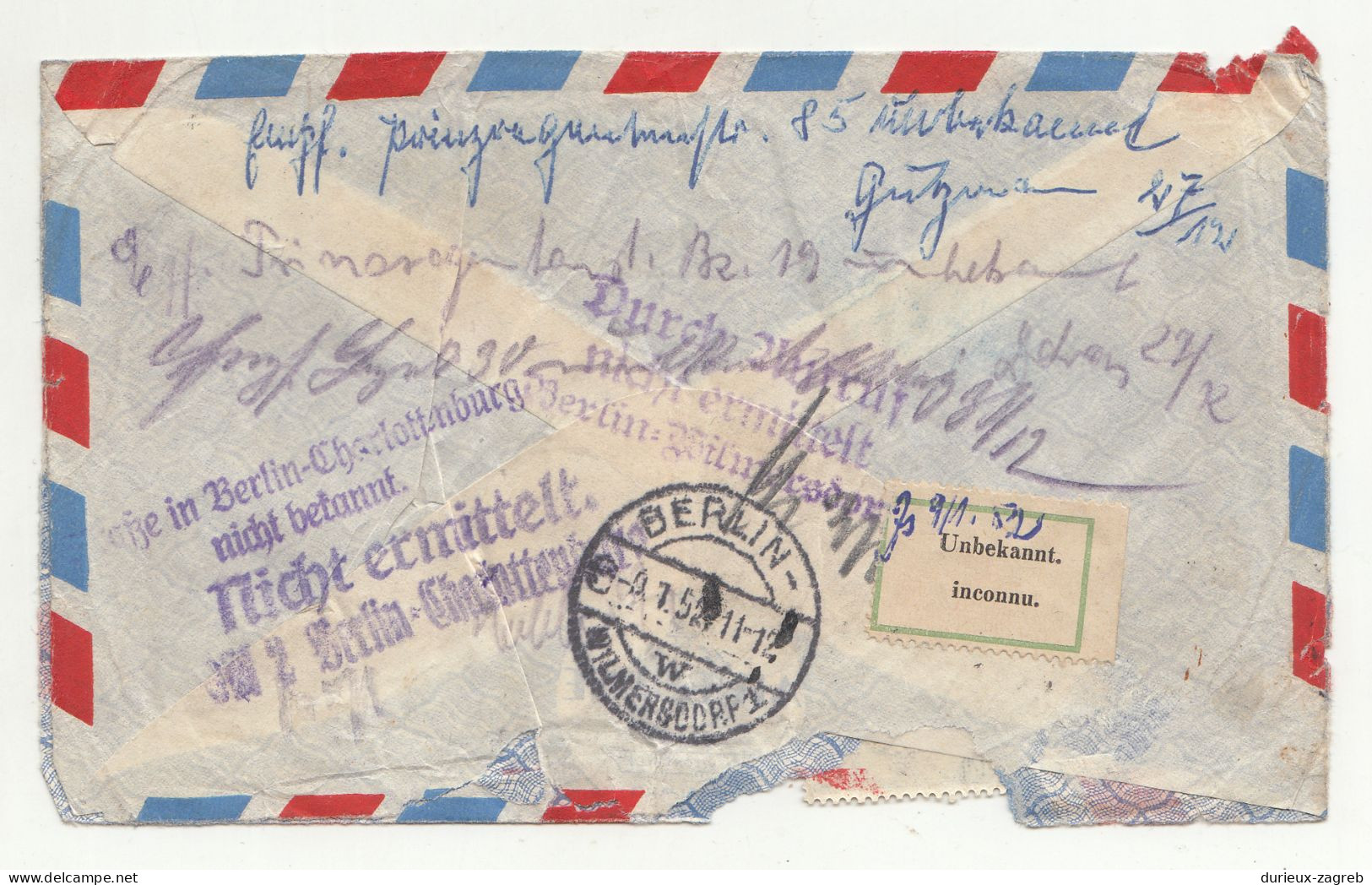 KUT Air Mail Letter Cover Posted 1951 - Retourned B240401 - Kenya, Ouganda & Tanganyika