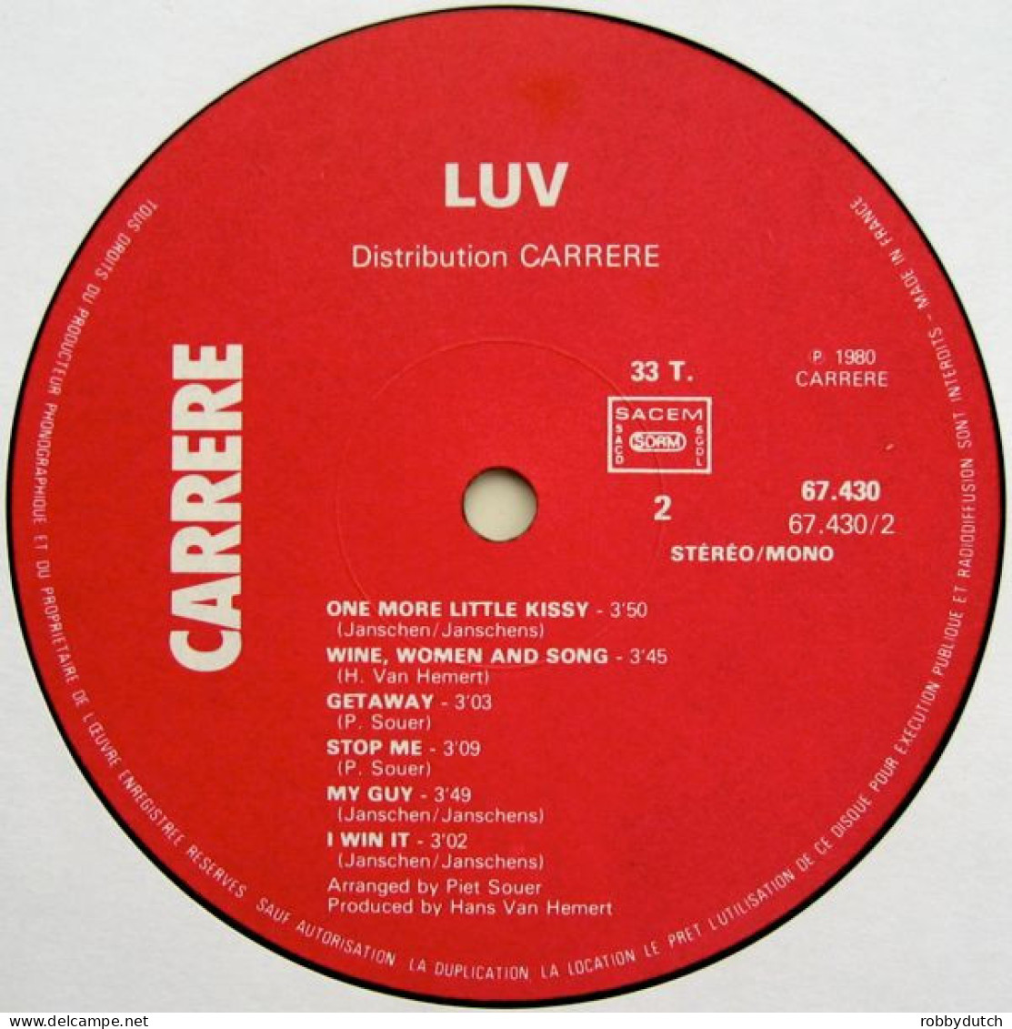 * LP *  LUV'  - TRUE LUV' (Incl. One More Little Kissy) (France 1980) - Disco & Pop