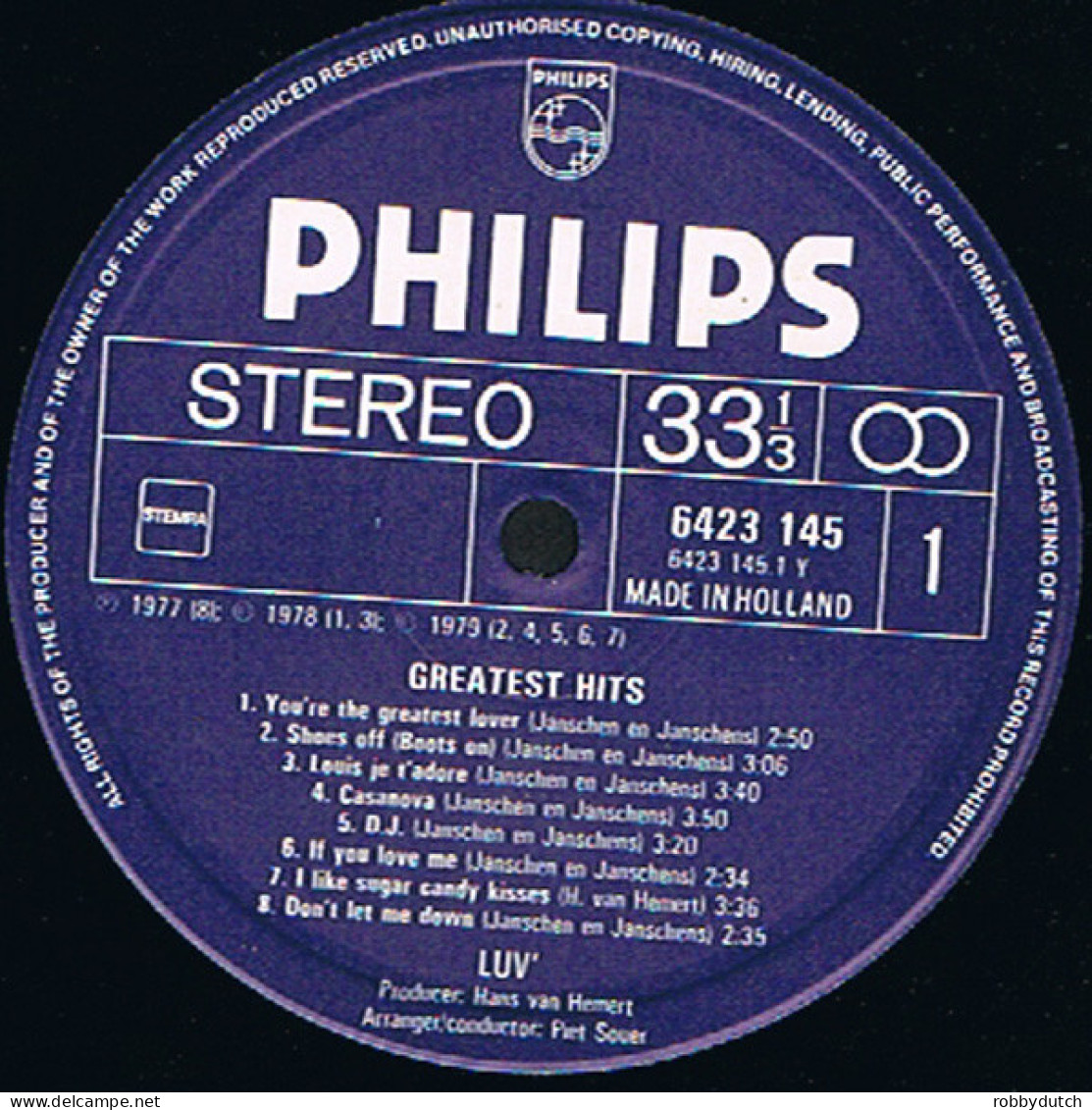 * LP *  LUV'  - GREATEST HITS (Holland 1979 EX-) - Disco, Pop