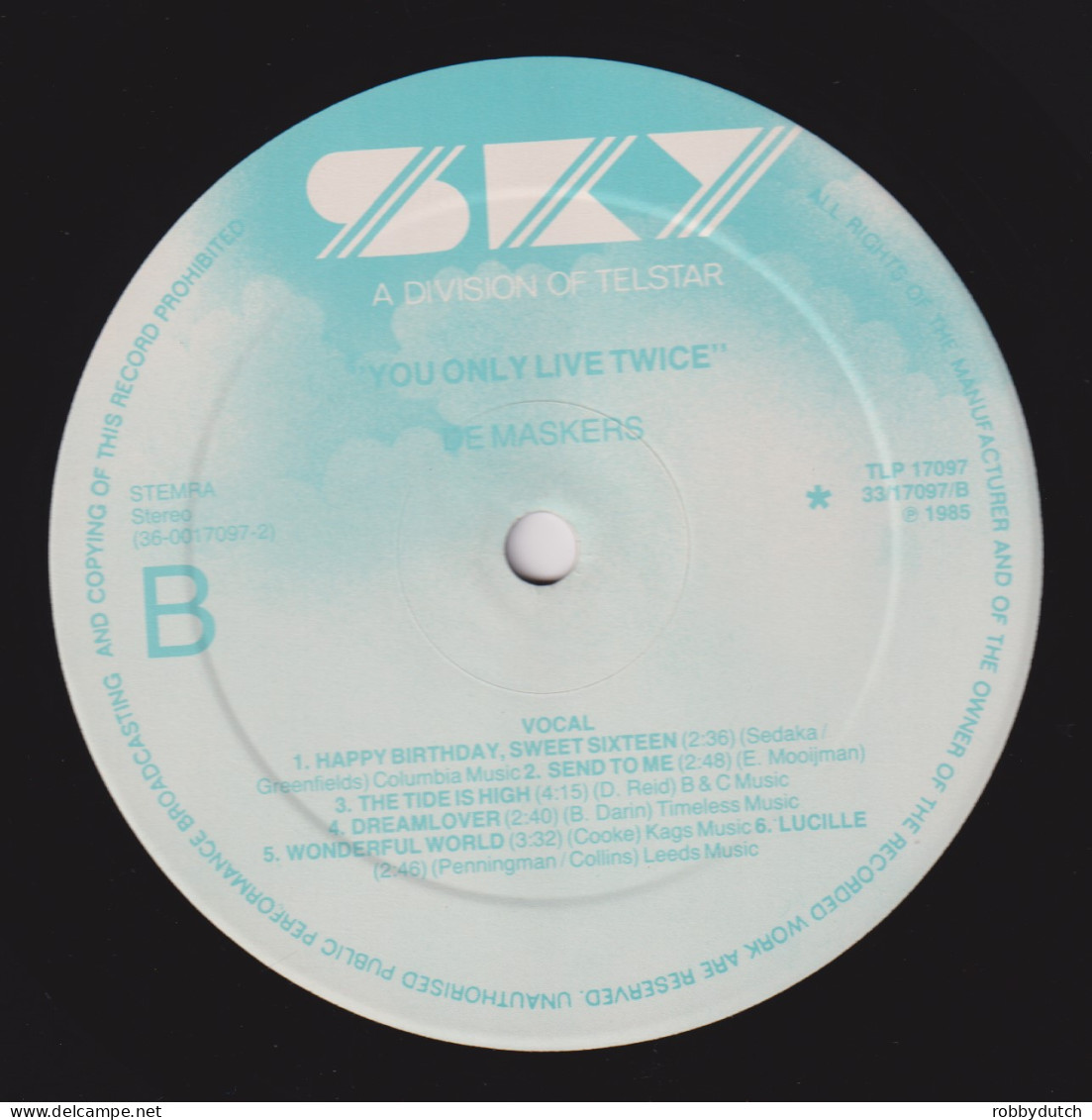 * LP *  DE MASKERS - YOU ONLY LIVE TWICE (Holland 1985) - Instrumental