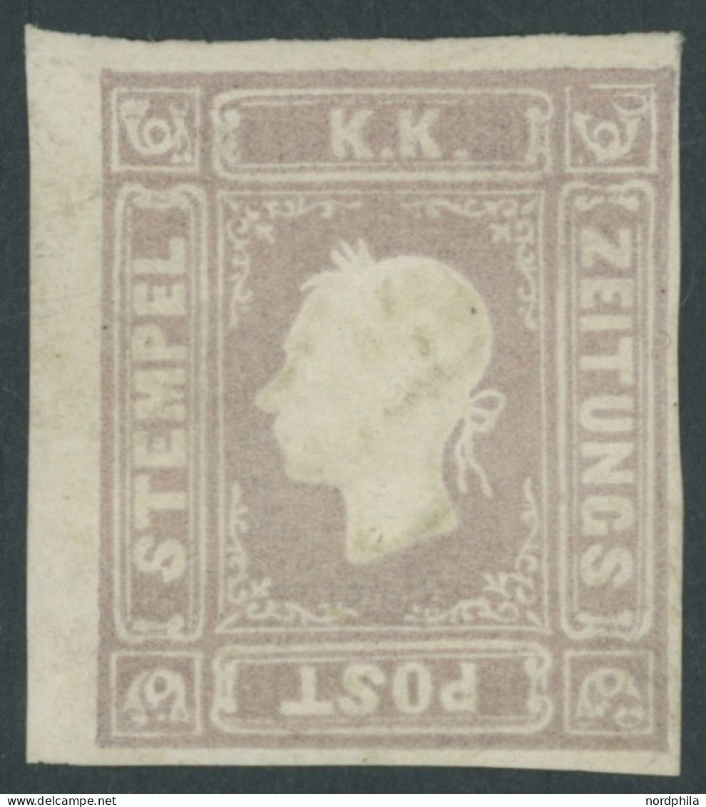 ÖSTERREICH *, 1858, 1.05 Kr. Graulila, Gummireste, Schmal-vollrandig, Pracht, Fotobefund Dr. Ferchenbauer, Mi. 900.- - Usados