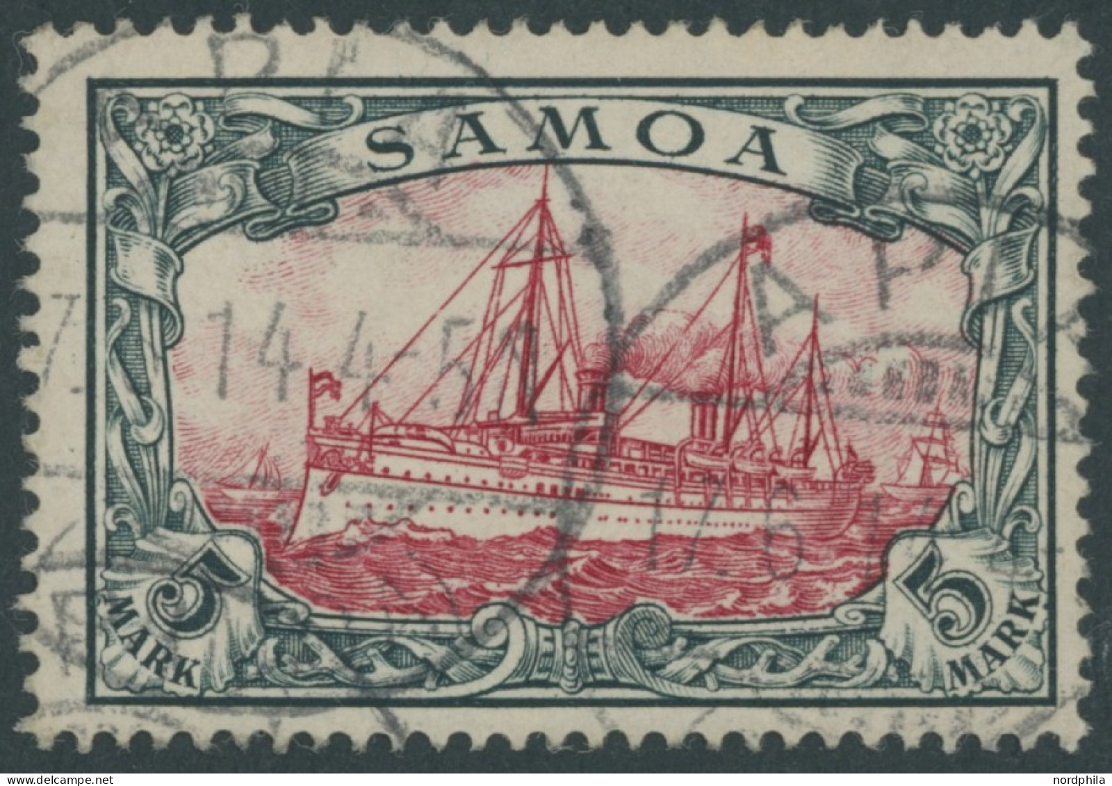 SAMOA 16-19 O, 1901, 1 - 5 M. Kaiseryacht, 4 Prachtwerte, Mi. 960.- - Samoa