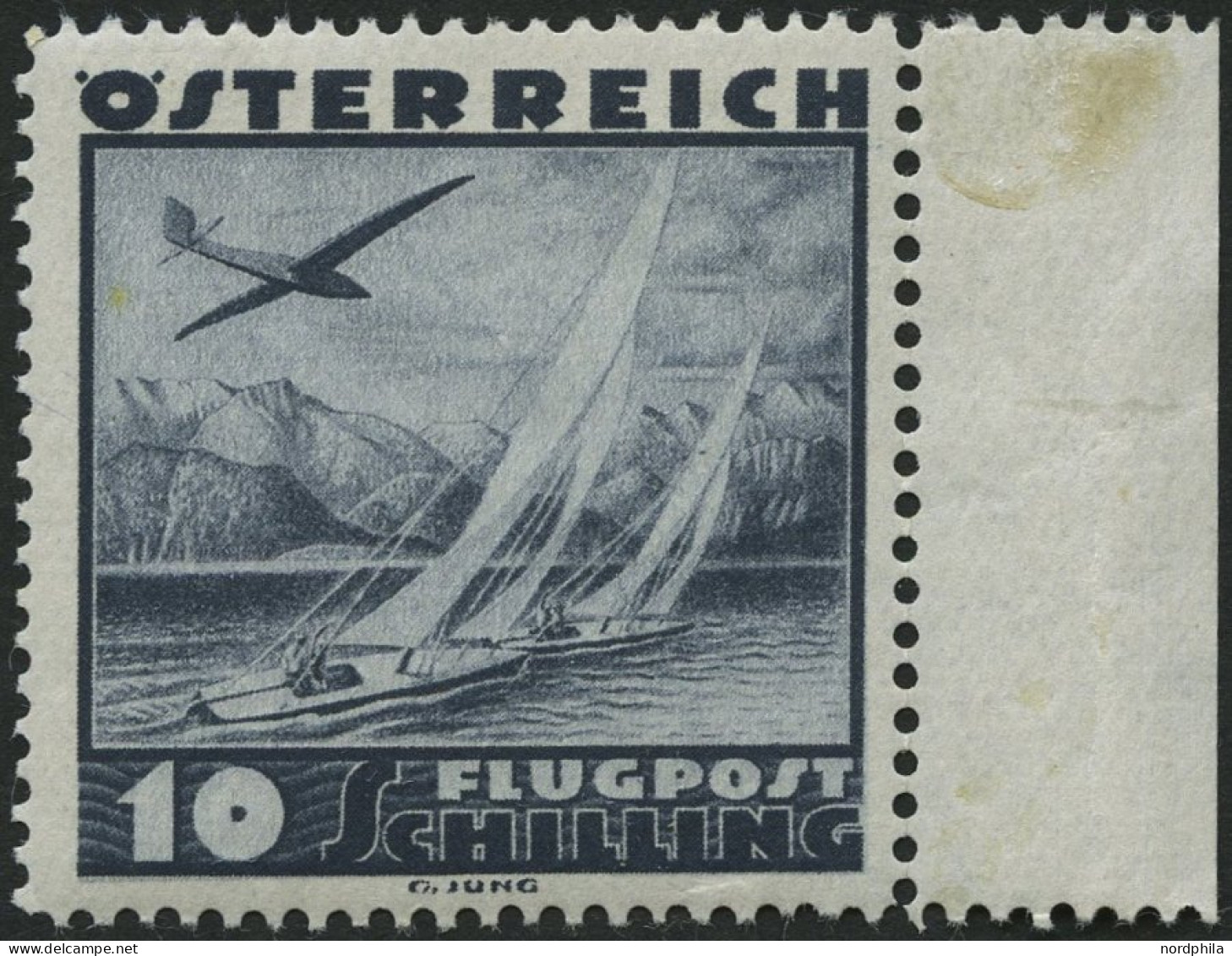 ÖSTERREICH 612 **, 1935, 10 S. Flugzeug über Landschaften, Pracht, Mi. 100.- - Oblitérés