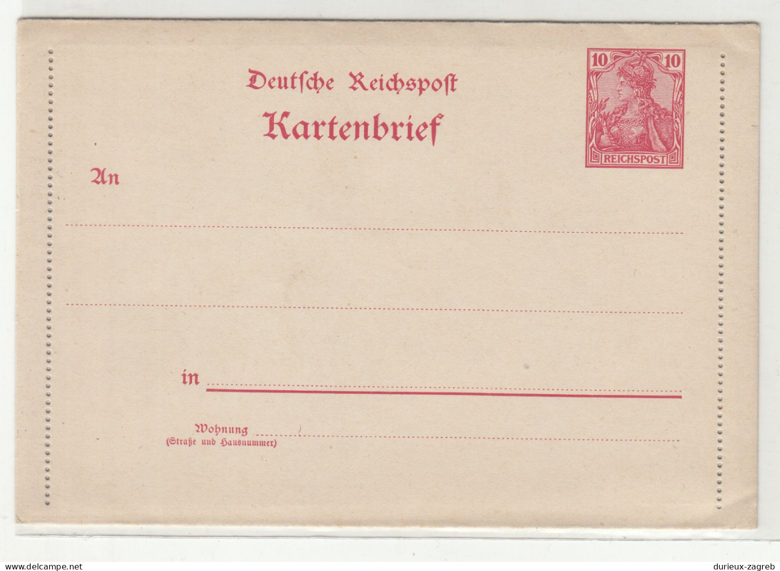 Germany Reichspost Letter-card Kartenbrief Unused B240401 - Sonstige & Ohne Zuordnung