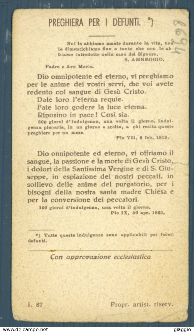 °°° Santino N. 8694 - Preghiera Per I Defunti °°° - Religion & Esotérisme