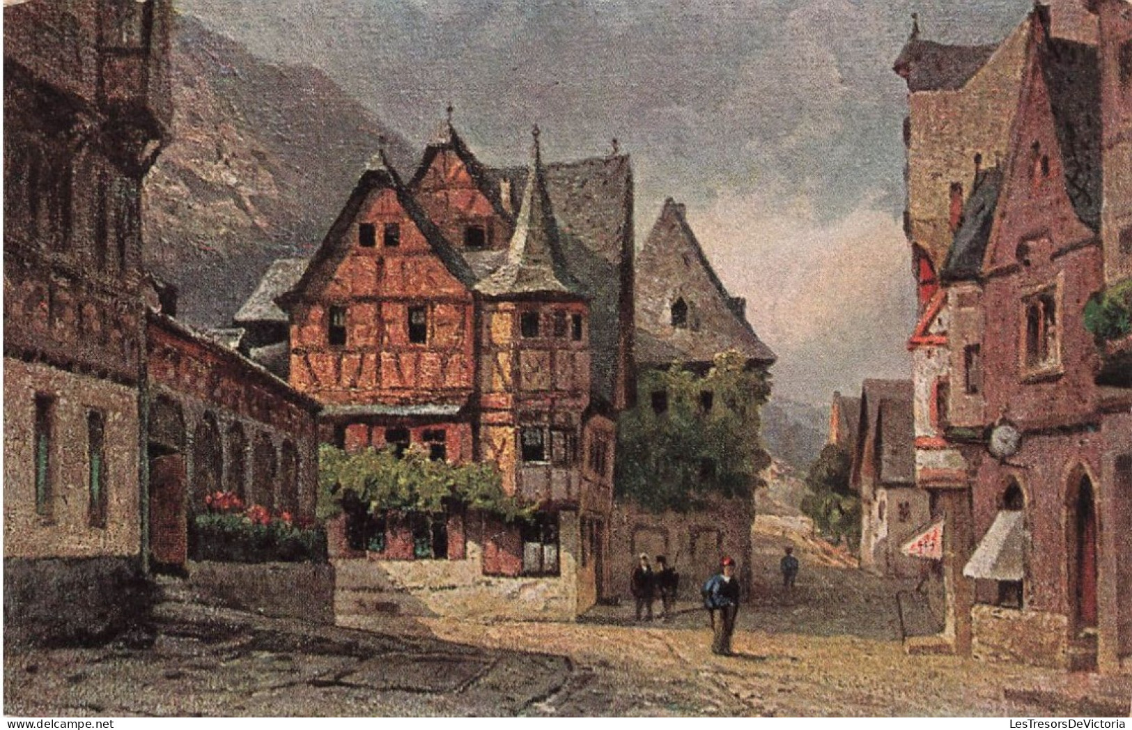 PEINTURES & TABLEAUX - Das Alte Haus In Bacharach - Carte Postale Ancienne - Malerei & Gemälde