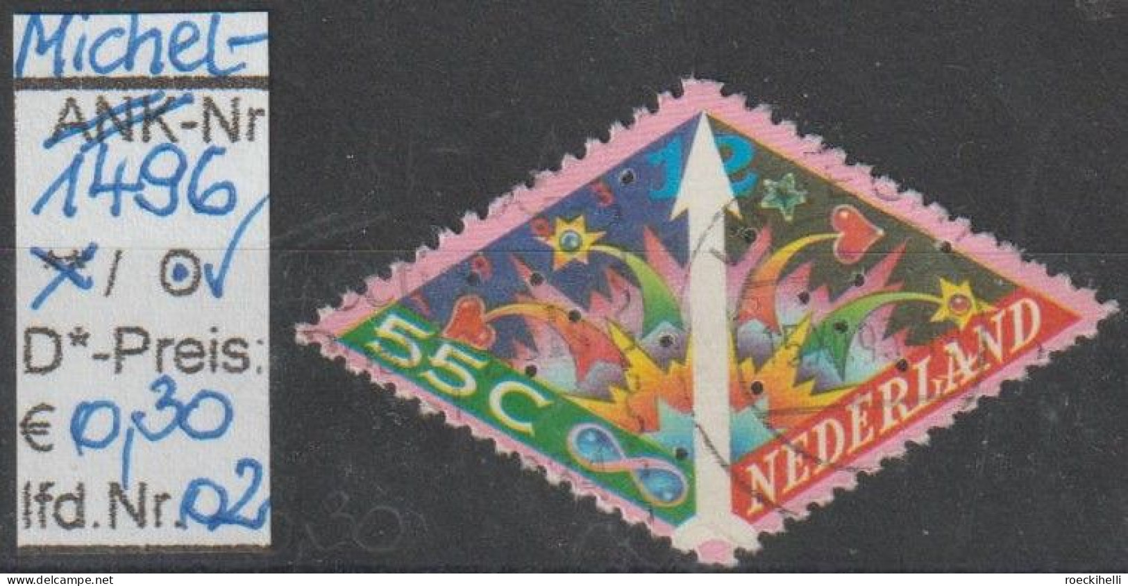 1993 - NIEDERLANDE - SM "Dez.marken - Feuerwerk, Uhrzeiger" 55 C Mehrf. - O  Gestempelt - S.Scan (1496o 01-04 Nl) - Gebraucht