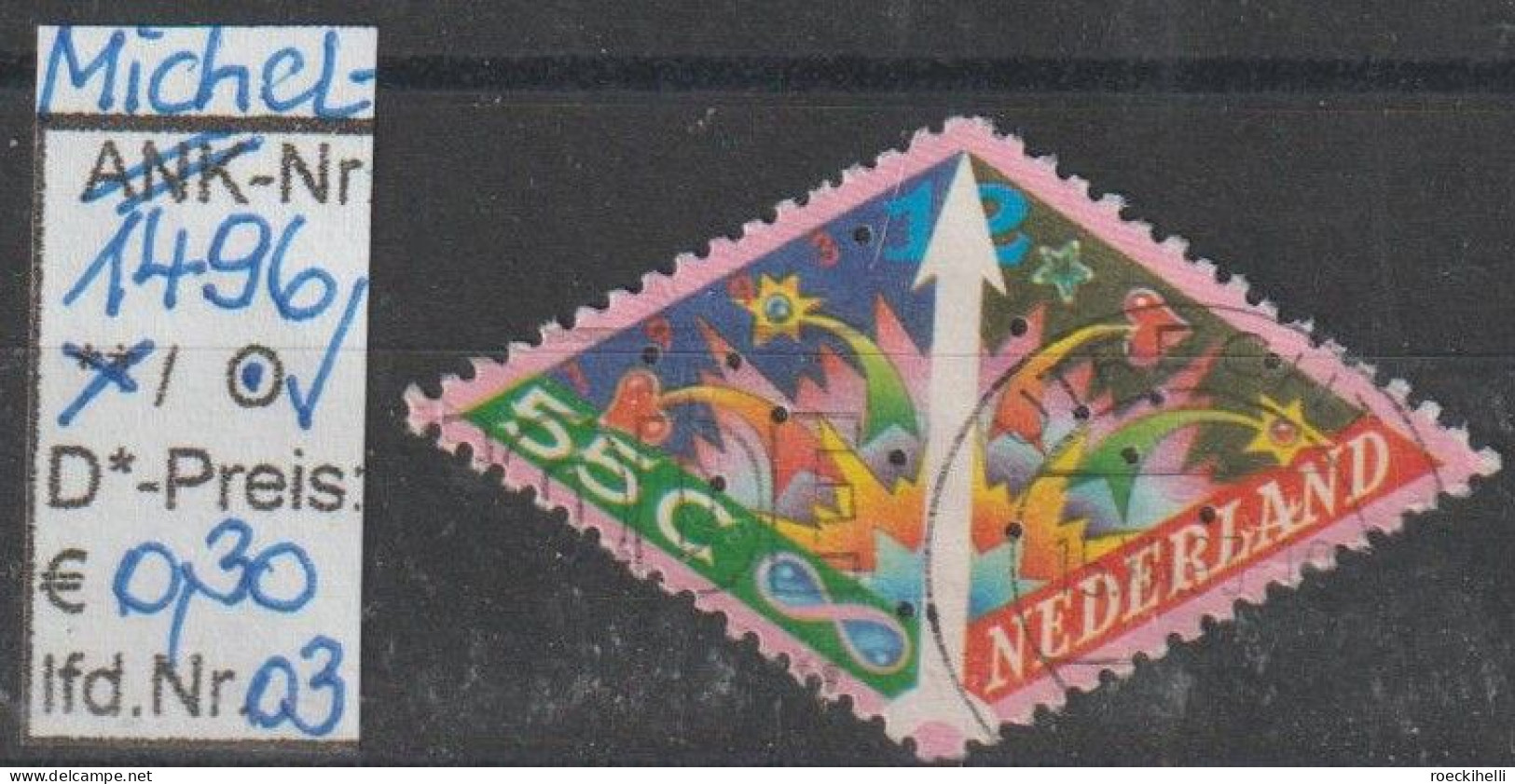 1993 - NIEDERLANDE - SM "Dez.marken - Feuerwerk, Uhrzeiger" 55 C Mehrf. - O  Gestempelt - S.Scan (1496o 01-04 Nl) - Gebruikt