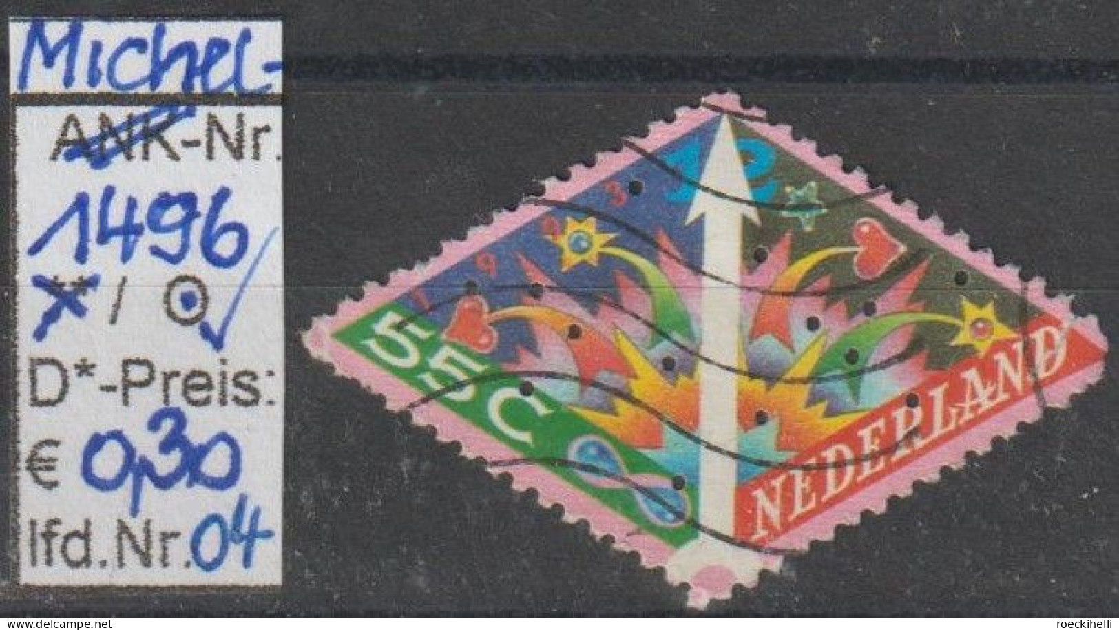 1993 - NIEDERLANDE - SM "Dez.marken - Feuerwerk, Uhrzeiger" 55 C Mehrf. - O  Gestempelt - S.Scan (1496o 01-04 Nl) - Gebraucht