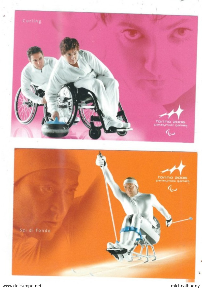 2 POSTCARDS 2006 PARALYMPIC GAMES TORINO - Olympische Spiele
