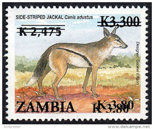 Zm1097a ZAMBIA 2013, Double Overprint ERROR, New Currency K3.80 On K2,475 On K3,300 Animals  MNH - Zambie (1965-...)