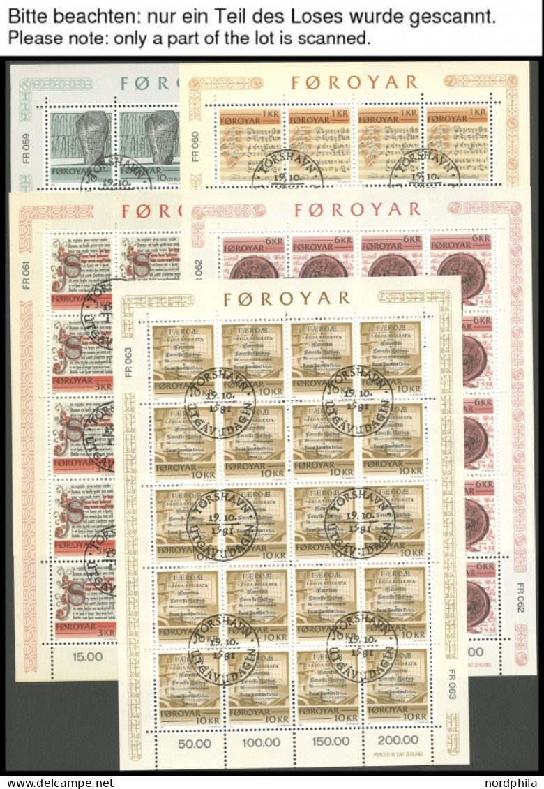 FÄRÖER 53-78KB O, 1980-82, 8 Kleinbogensätze Komplett, Ersttagsstempel, Pracht, Mi. 296.- - Islas Faeroes