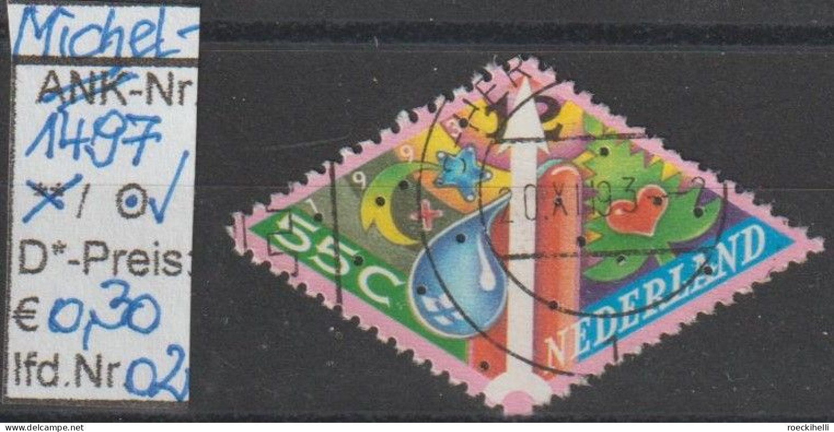 1993 - NIEDERLANDE - SM "Dez.marken - Kerze.. Uhrzeiger" 55 C Mehrf. - O  Gestempelt - S.Scan (1497o 01-02 Nl) - Used Stamps