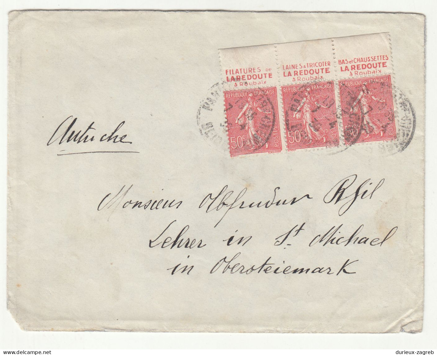 France Letter Cover Posted 1930 To Austria - La Redoute - Margin Stamps B240401 - Brieven En Documenten