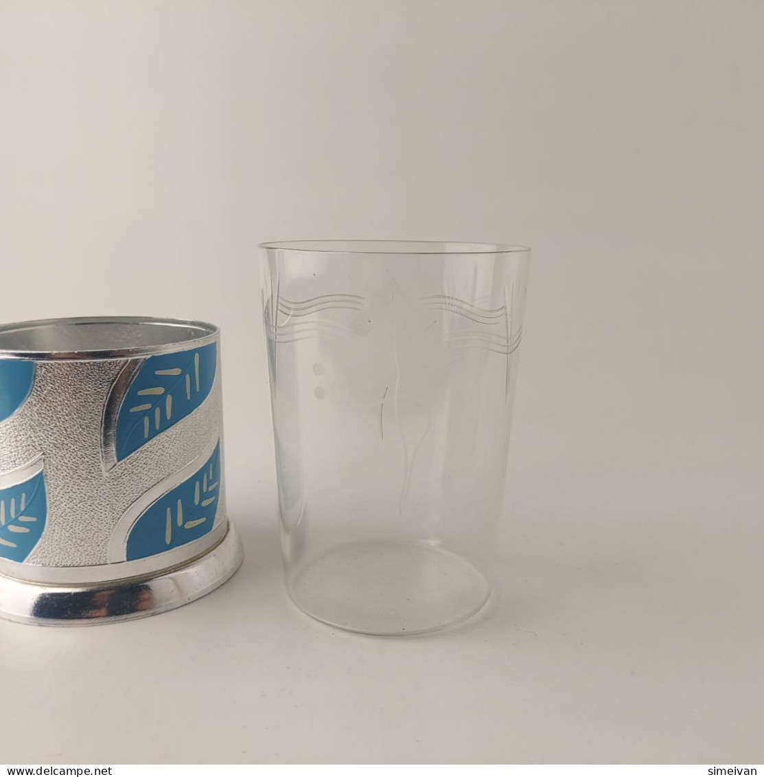 Vintage Soviet Russian Podstakannik Tea Cup Holder With Glass USSR #5516 - Tasses