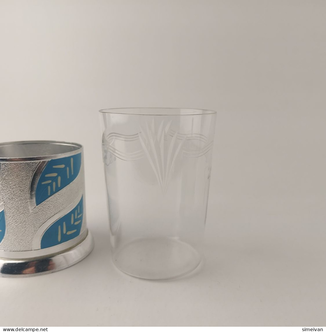 Vintage Soviet Russian Podstakannik Tea Cup Holder with Glass USSR #5516