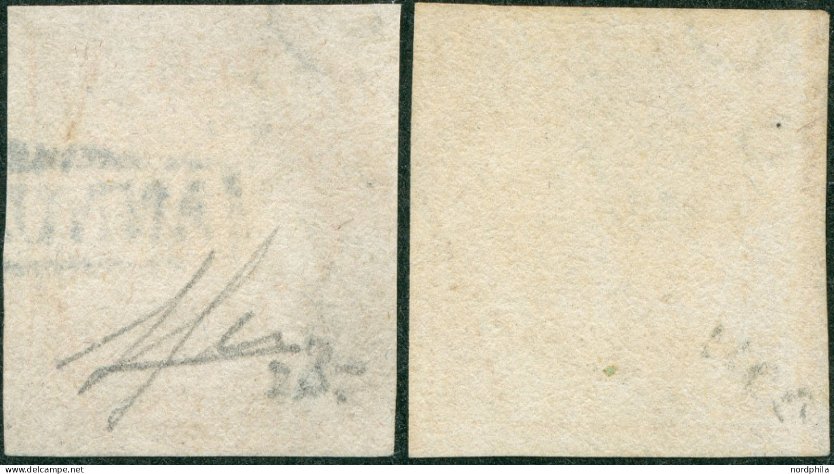 NEAPEL 5 O, 1858, 10 Gr. Dkl`bräunlichrosa, Platte I (Sassone Nr. 10b) Und 10 Gr. Karminrosa, Platte II (Sassone Nr. 11) - Neapel