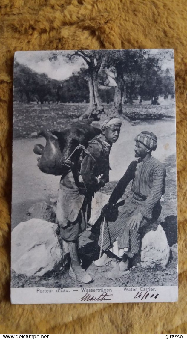 CPA METIER PORTEUR D EAU WASSERTRAGER WATER CARRIER 1906ED BOULOS MEO JERUSALEM - Marchands Ambulants