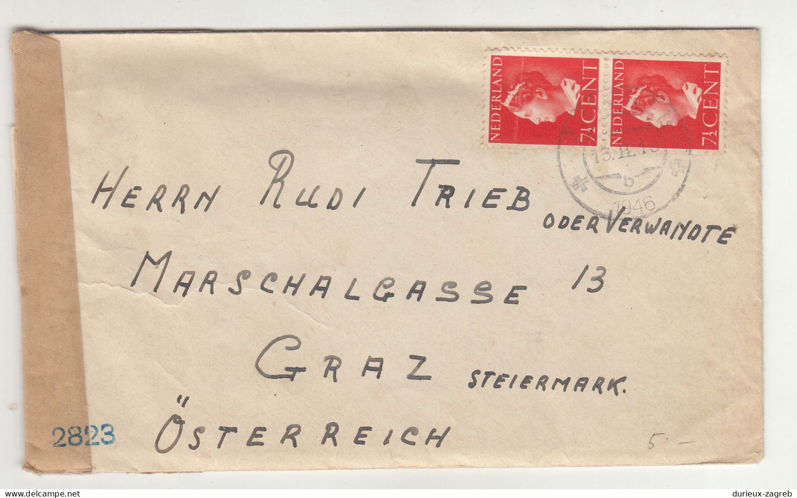 Netherlands Letter Cover Posted 1946 To Graz - Censored B240401 - Lettres & Documents