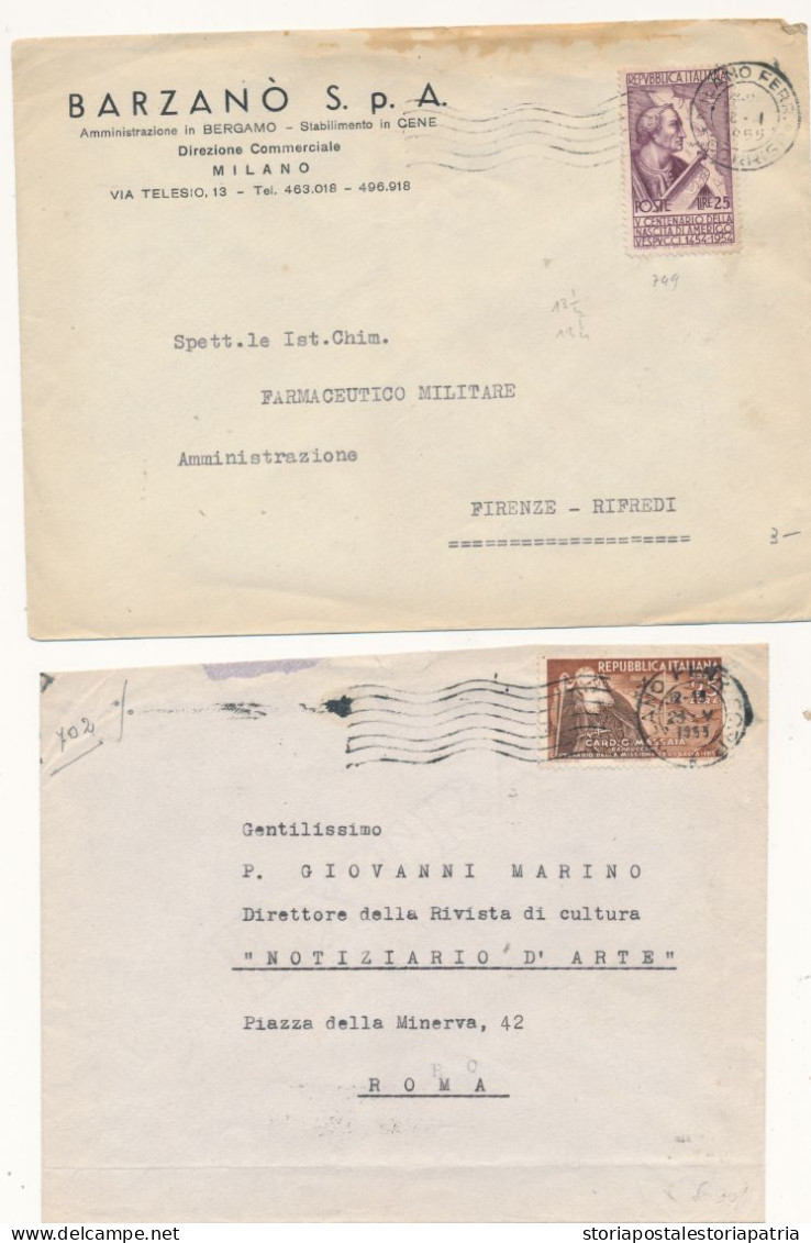 1948/60 REPUBBLICA LOTTO DI 86 BUSTE CON SINGOLI ISOLATI COMMEMORATIVI - 1946-60: Storia Postale