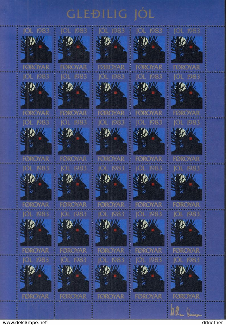 FÄRÖER  1983, JÓL CHRISTMAS KERSTMIS NOEL WEIHNACHTEN, 30 Vignetten, Ungebraucht, MNH **, Mondschein - Féroé (Iles)