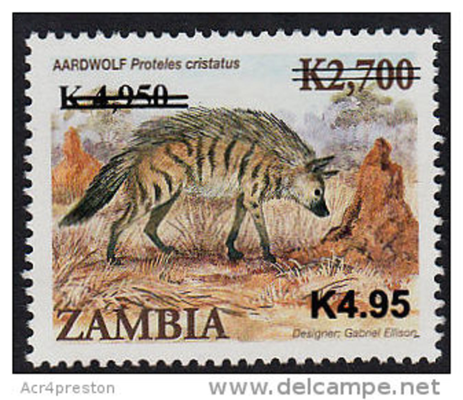Zm1101 ZAMBIA 2013, New Currency K4.95 Surcharge On K4,900 On K2,700 Animals  MNH - Zambie (1965-...)