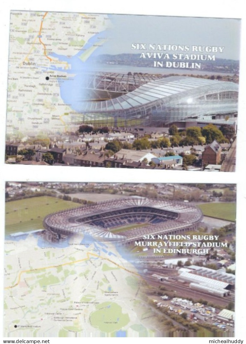 SET OF 6   POSTCARDS PUBLISHED IN UK  RUGBY SIX NATION STADIUMS - Rugby