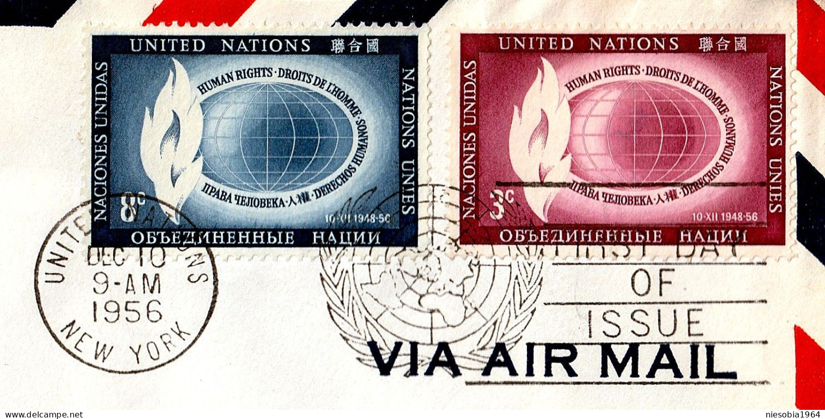 Envelope UN Postage Stamps And Seals USA 1956 - ONU