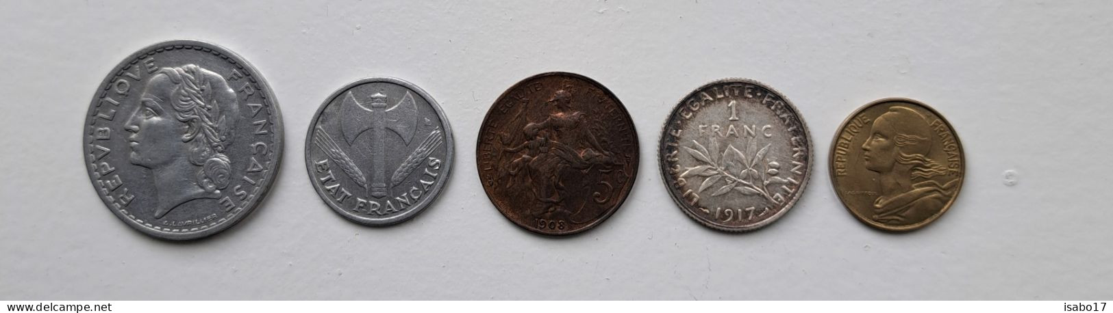 Kleines Lot Von 5 Münzen Aus Frankreich - Altri & Non Classificati