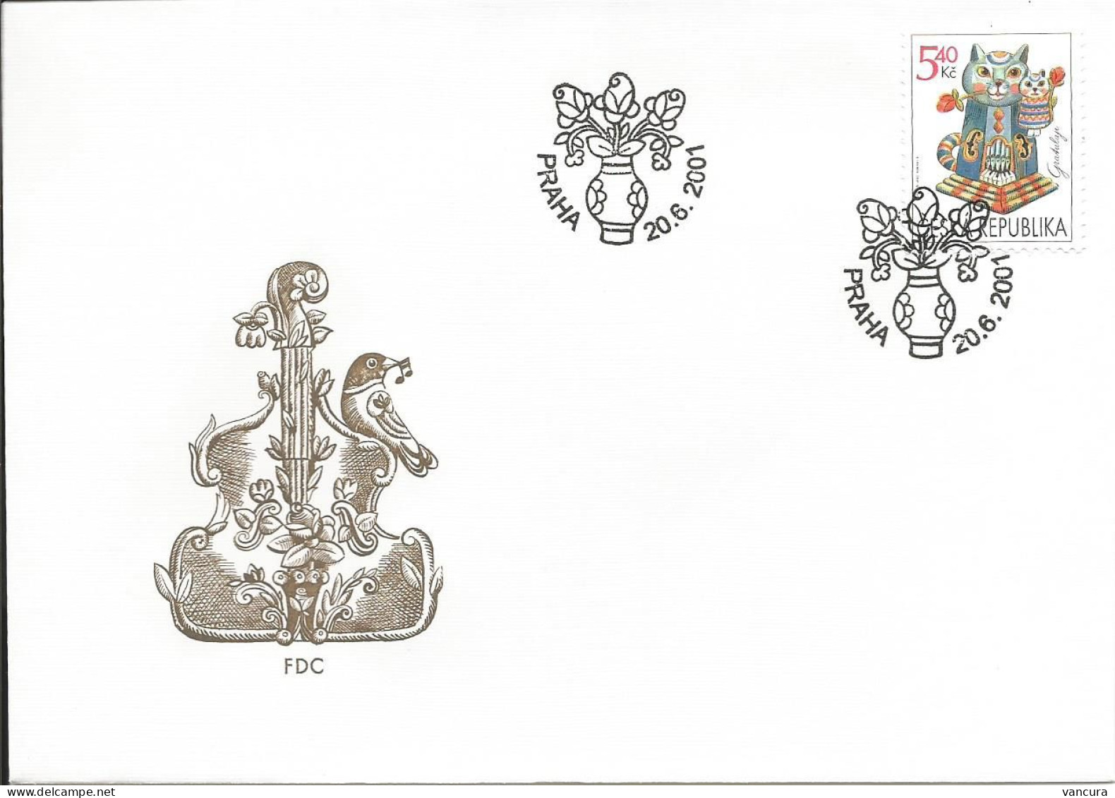 FDC 295 Czech Republic Congratulations  2001 Cat - Hauskatzen