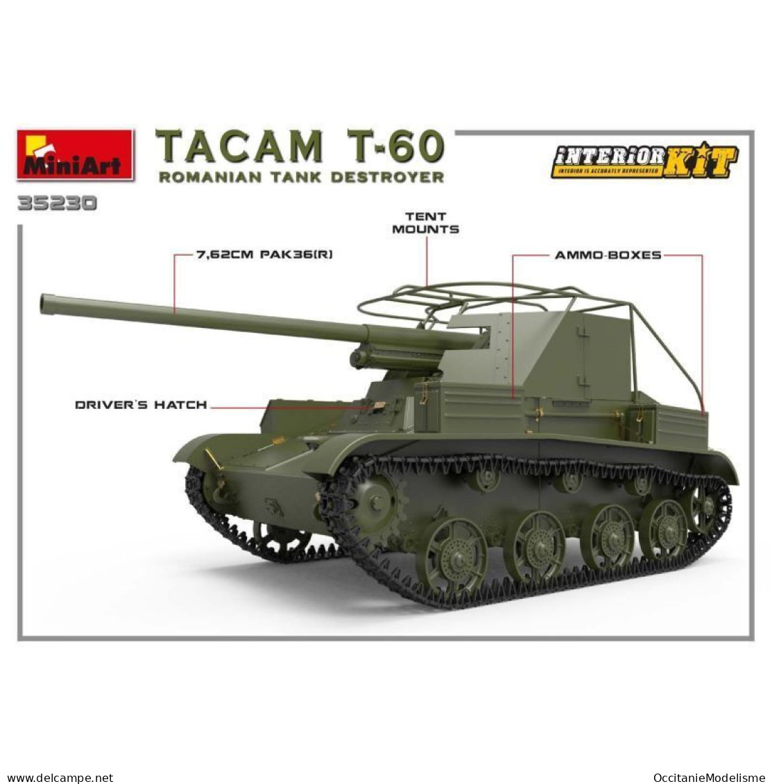 Miniart - CHAR TACAM T-60 Romanian tank destroyer maquette réf. 35230 Neuf NBO 1/35